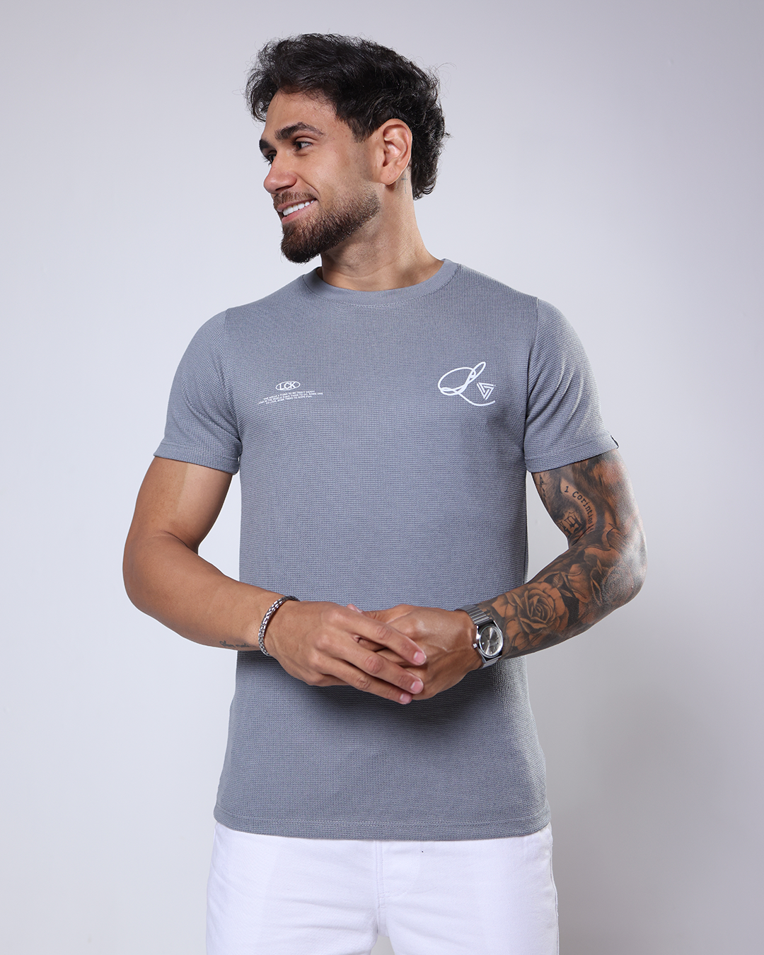 T-SHIRT LCK TRICO - 1100155 - CINZA