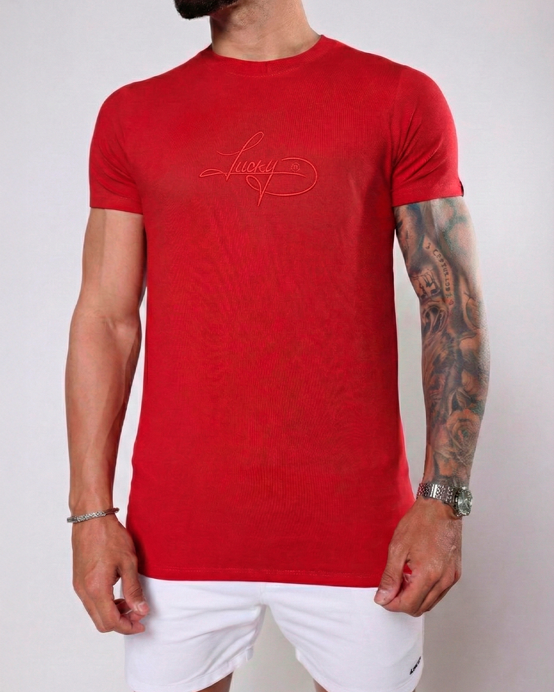 T-SHIRT REGULAR VERMELHO BORDADO
