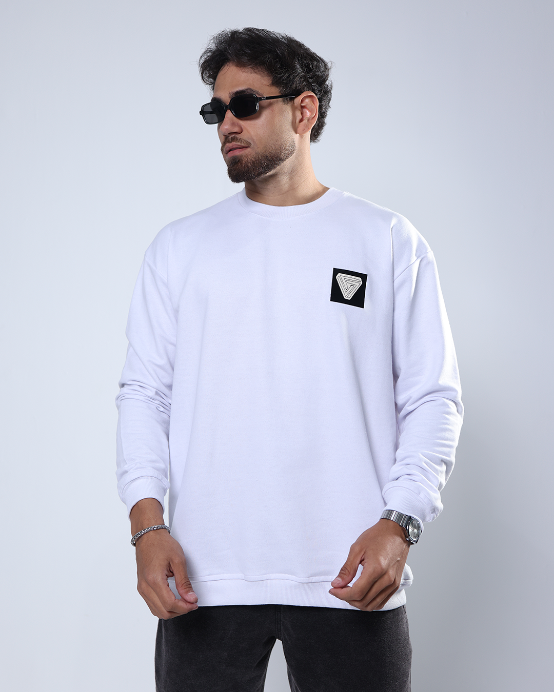 BLUSÃO MOLETOM DESIGN - 1300006 - BRANCO