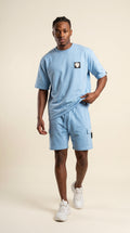 OVERSIZED E BERMUDA MOLETOM AZUL
