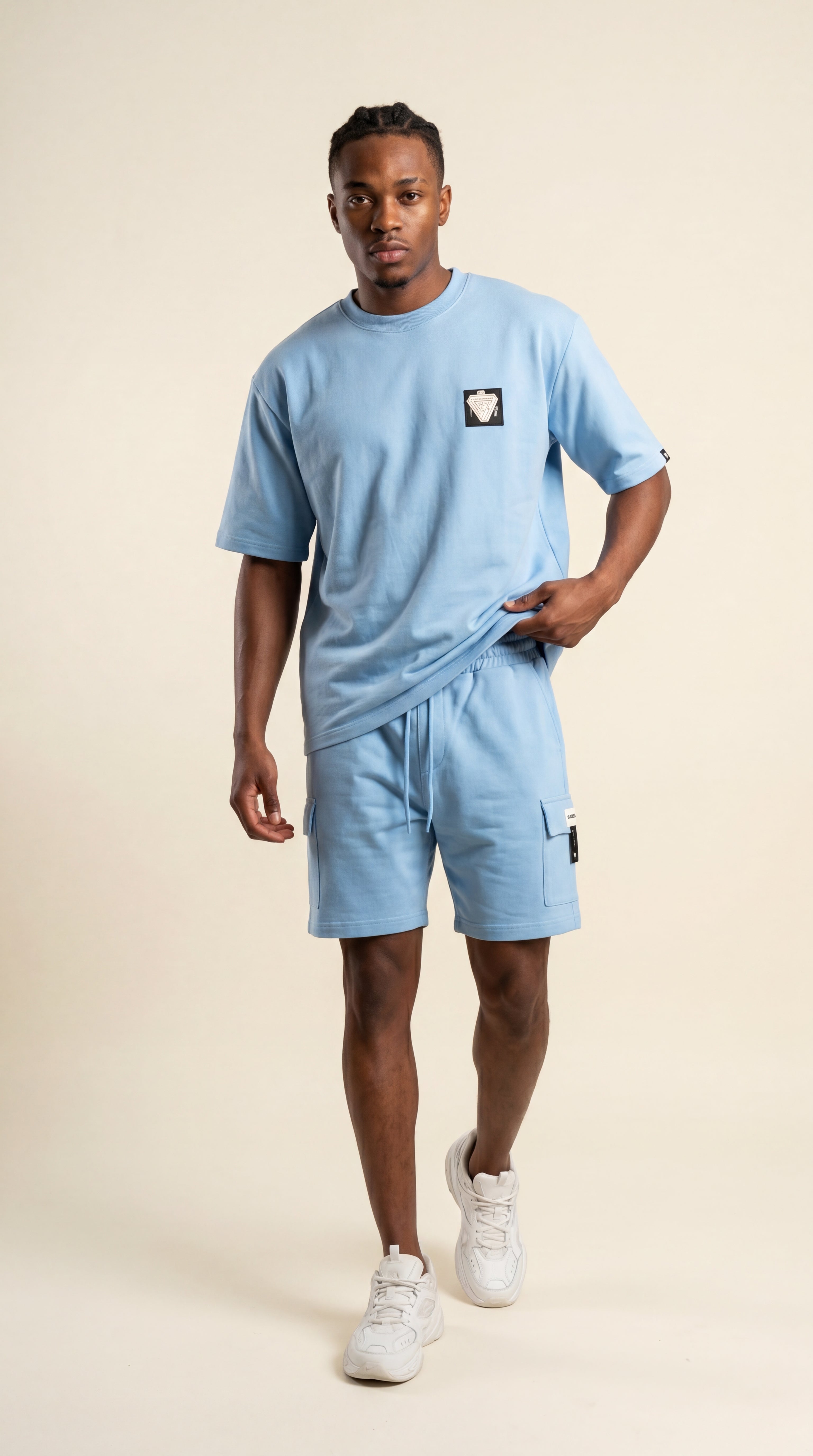 OVERSIZED E BERMUDA MOLETOM AZUL
