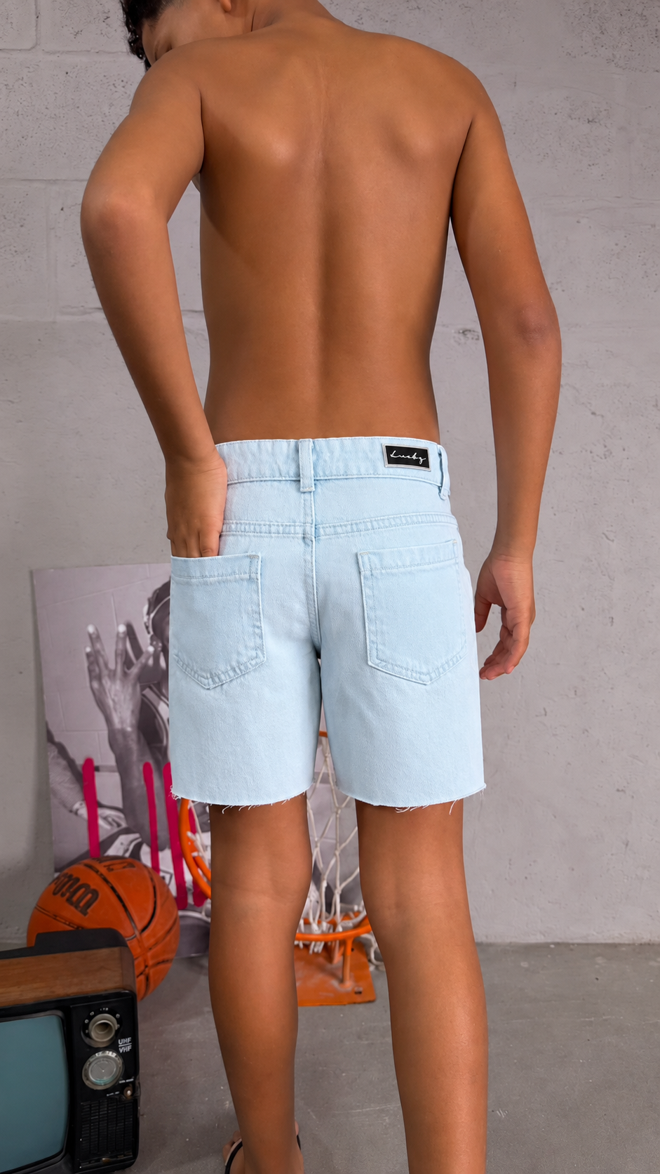 SHORT JEANS INFANTIL - ICONS - 3 CORES