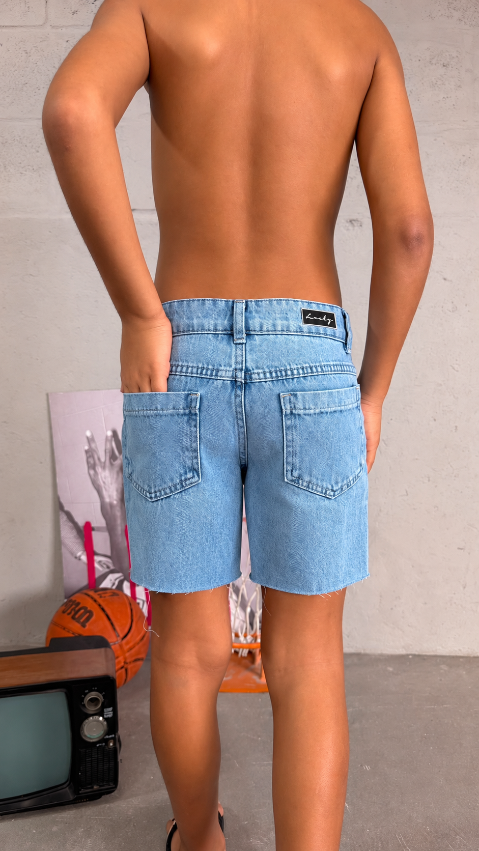 SHORT JEANS INFANTIL - ICONS - 3 CORES