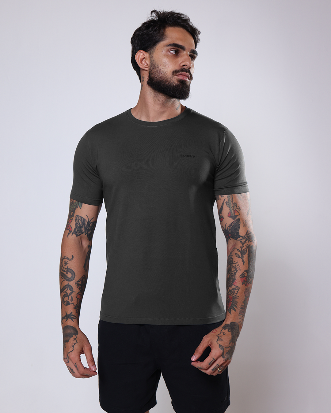 T-SHIRT RELEVO LUCKY - 1100028 - CINZA