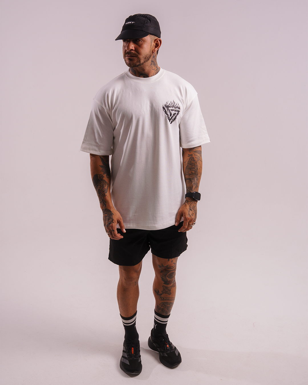 T-SHIRT OVERSIZED LUCKY FLAME WHITE