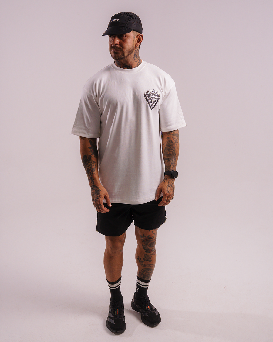 T-SHIRT OVERSIZED LUCKY FLAME WHITE