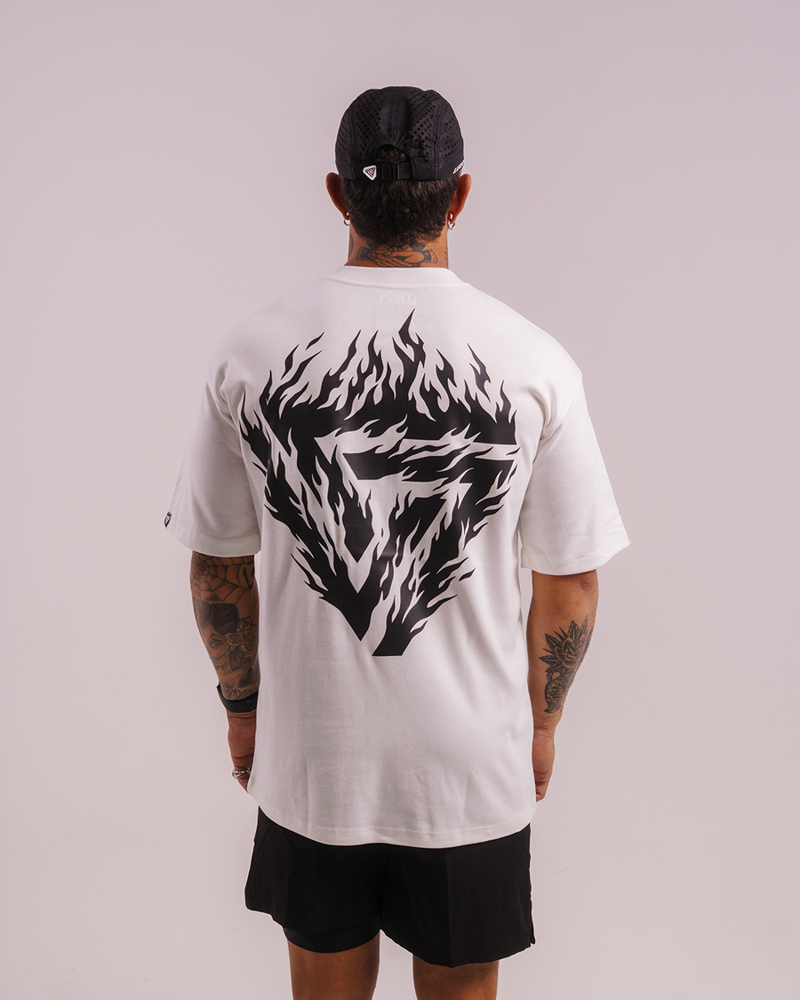 T-SHIRT OVERSIZED LUCKY FLAME WHITE