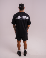 T-SHIRT OVERSIZED LUCKY RUNNING BLACK