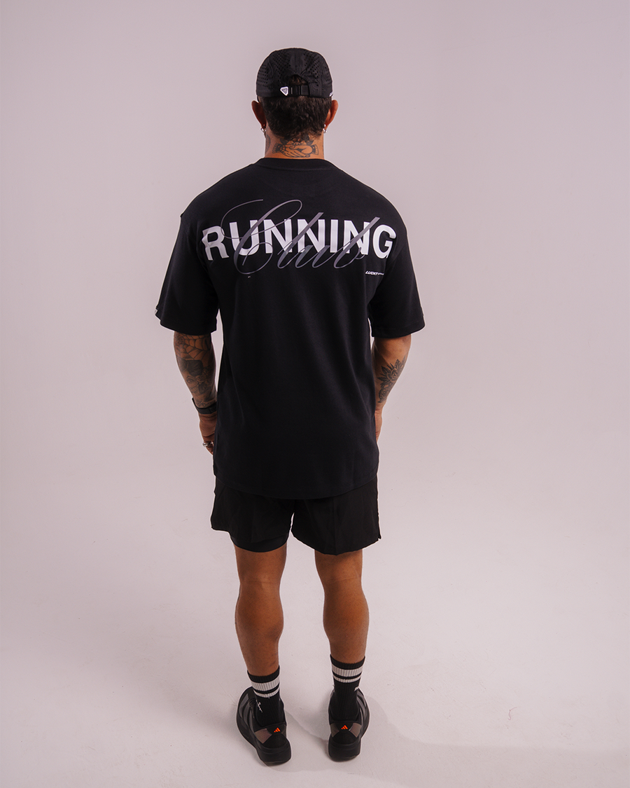 T-SHIRT OVERSIZED LUCKY RUNNING BLACK