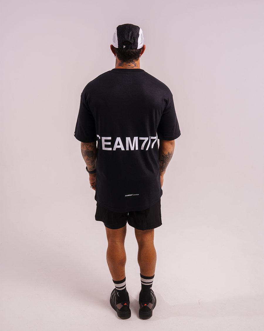 T-SHIRT OVERSIZED LUCKY TEAM7/7 BLACK