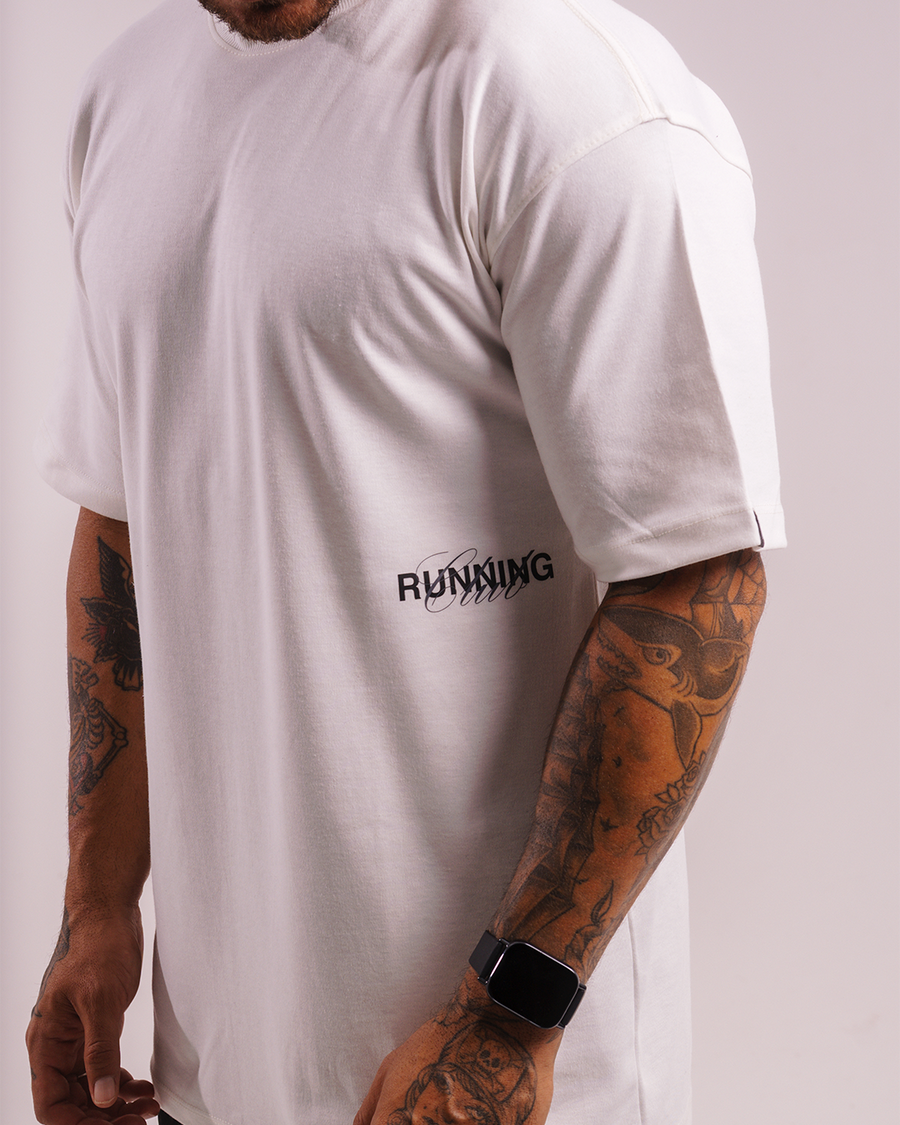 T-SHIRT OVERSIZED LUCKY RUNNING OFF-WHITE