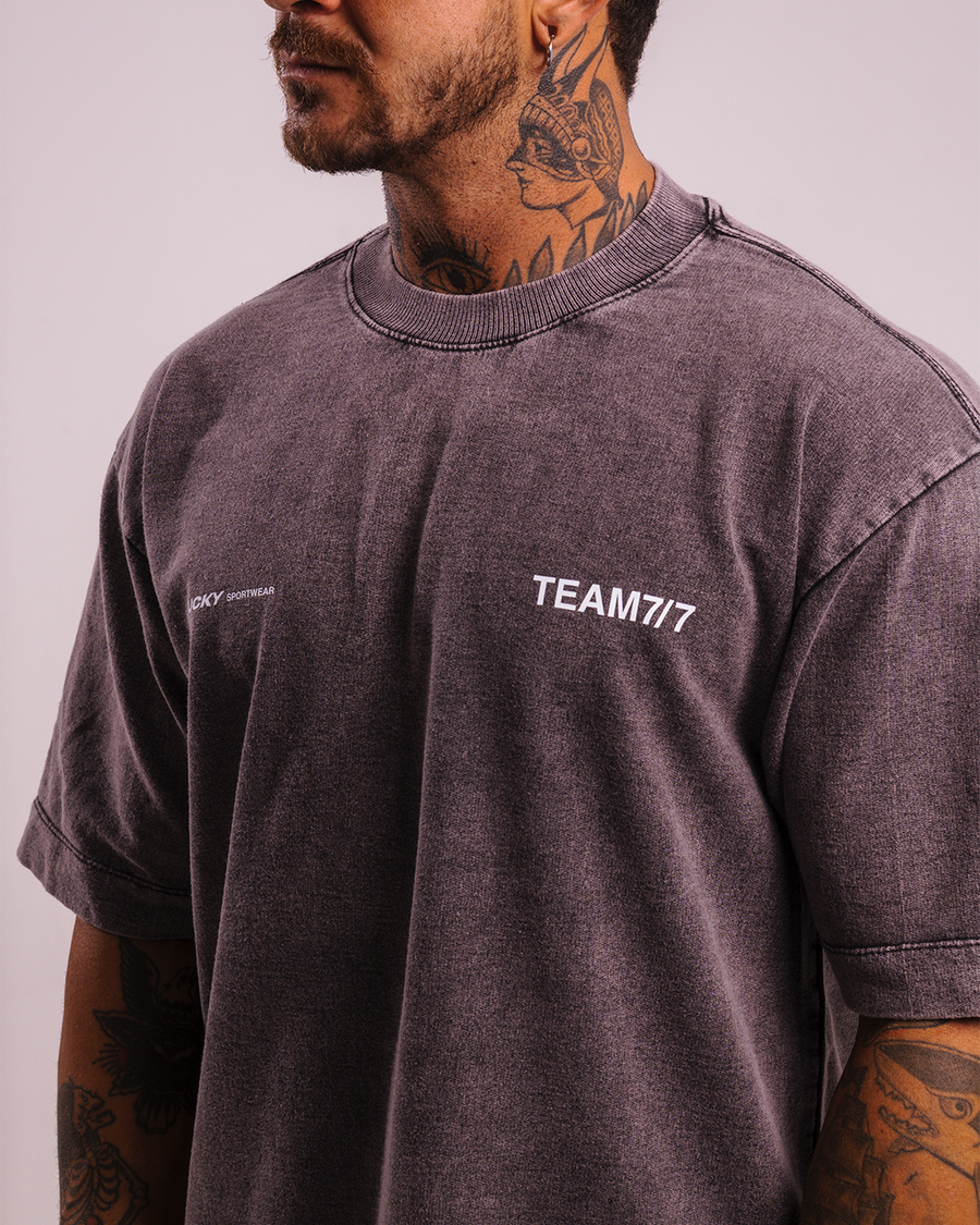T-SHIRT OVERSIZED LUCKY TEAM7/7 WASHED