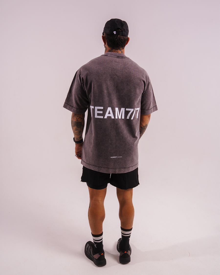 T-SHIRT OVERSIZED LUCKY TEAM7/7 WASHED