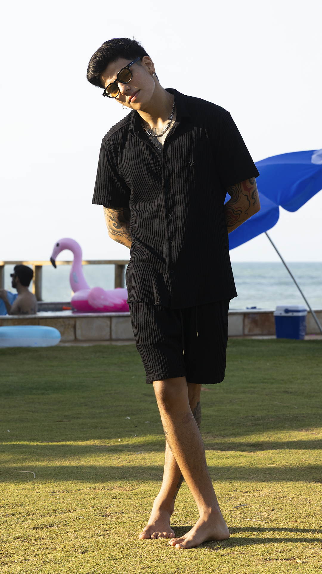 CONJUNTO CAMISA+SHORT PRETO