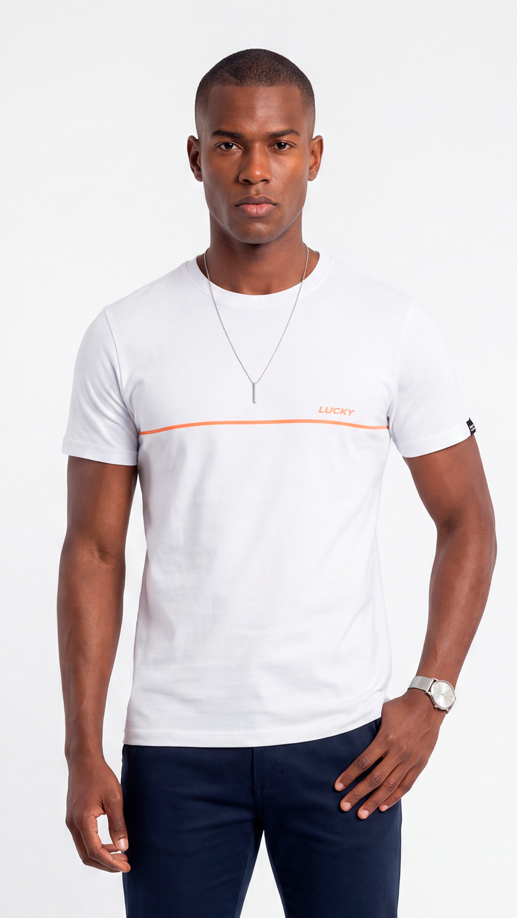 T-SHIRT REGULAR LUCKY LINE BRANCO - GDC