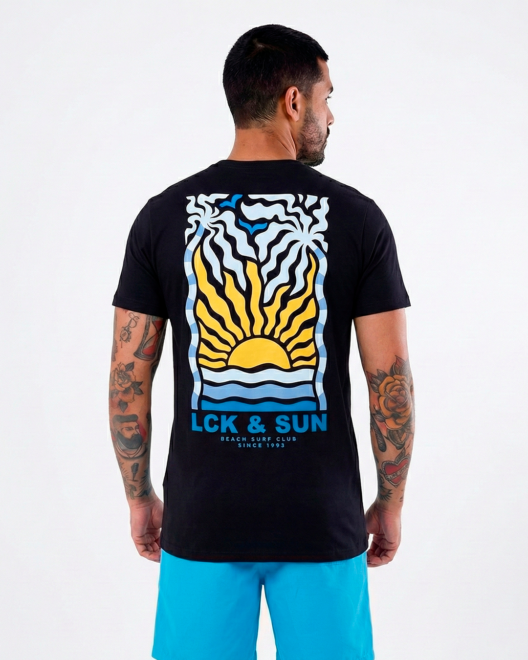 T-SHIRT REGULAR LCK&SUN PRETA 1100206