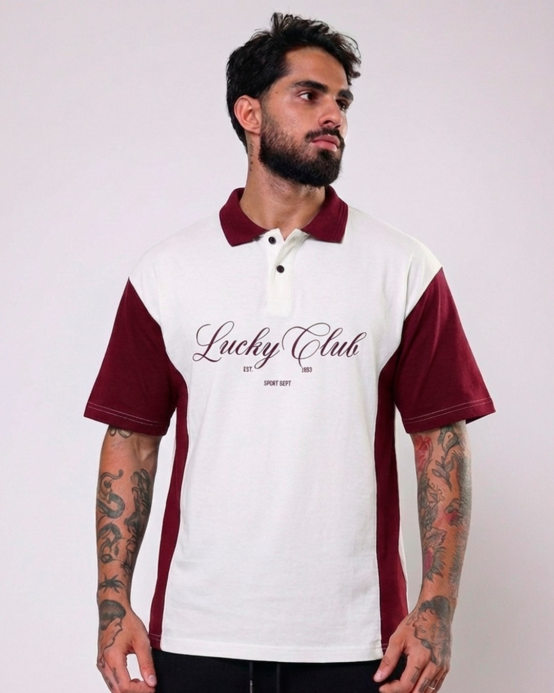 GOLA POLO VINTAGE LATERAL VINHO