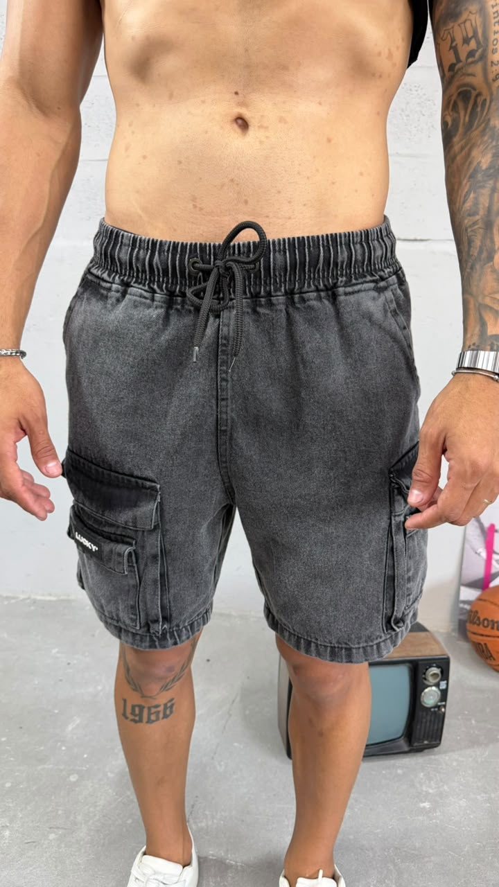 SHORT JEANS CARGO - ADULTO - 3 CORES