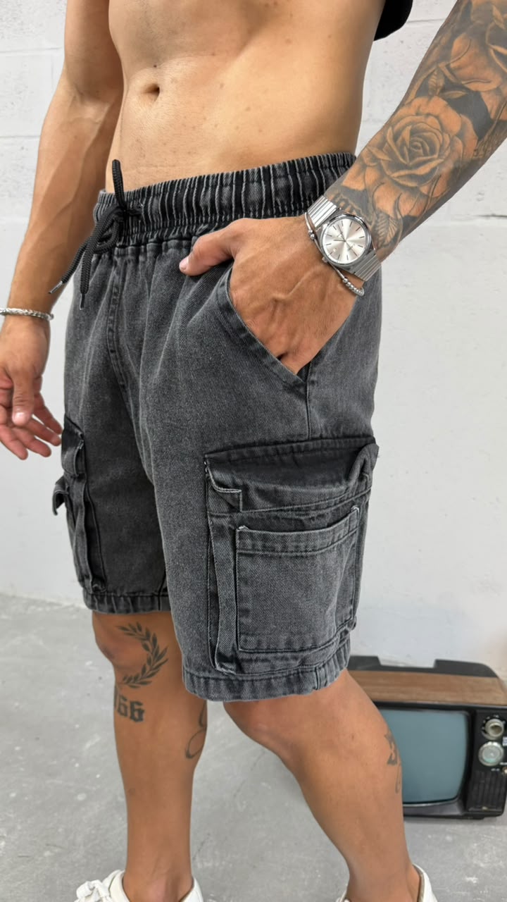 SHORT JEANS CARGO - ADULTO - 3 CORES