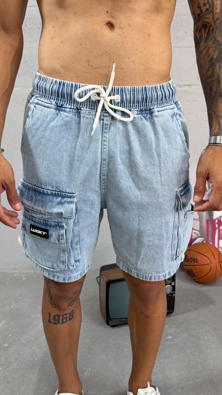 SHORT JEANS CARGO - ADULTO - 3 CORES
