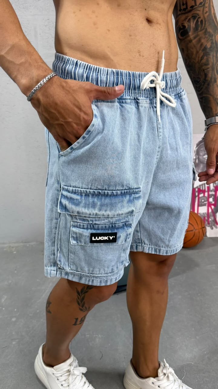 SHORT JEANS CARGO - ADULTO - 3 CORES