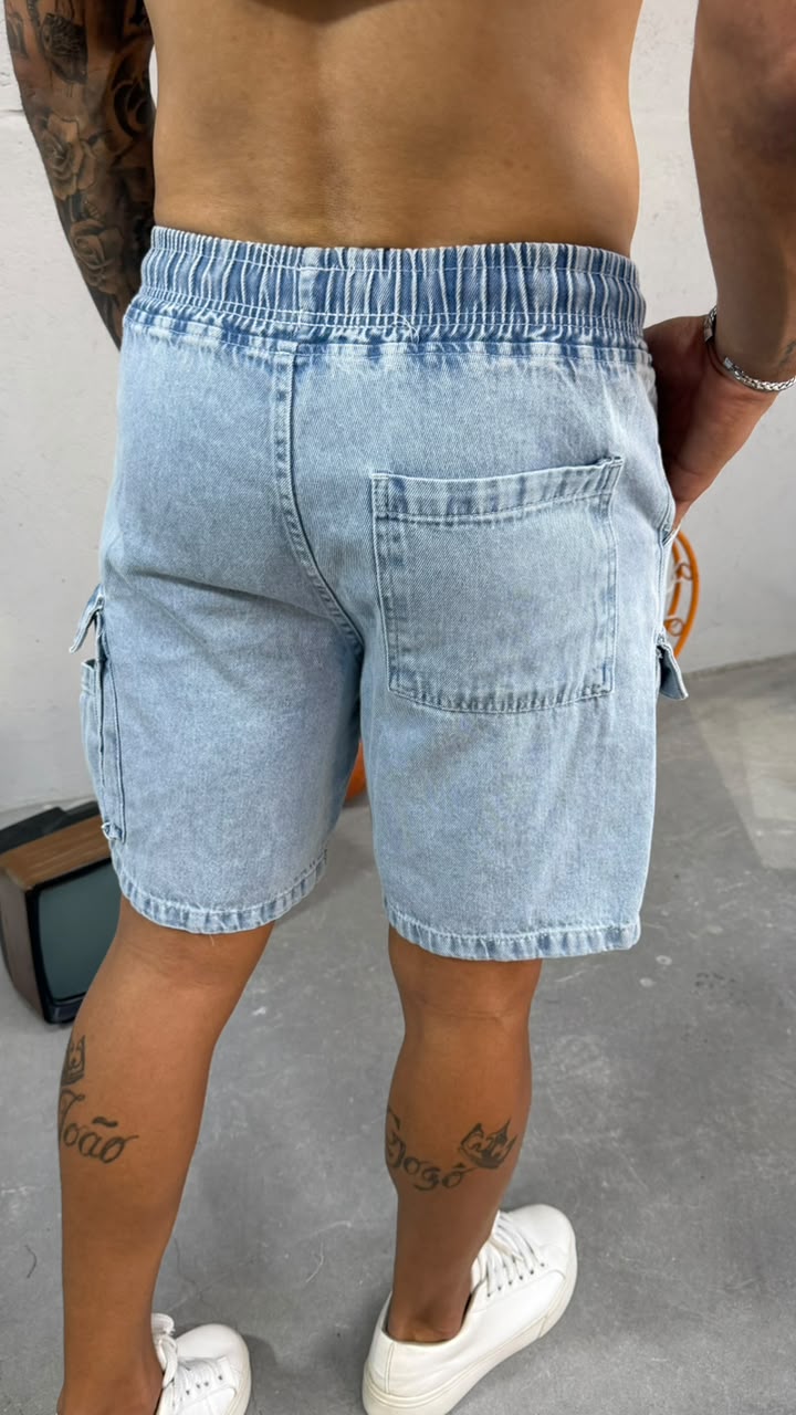 SHORT JEANS CARGO - ADULTO - 3 CORES