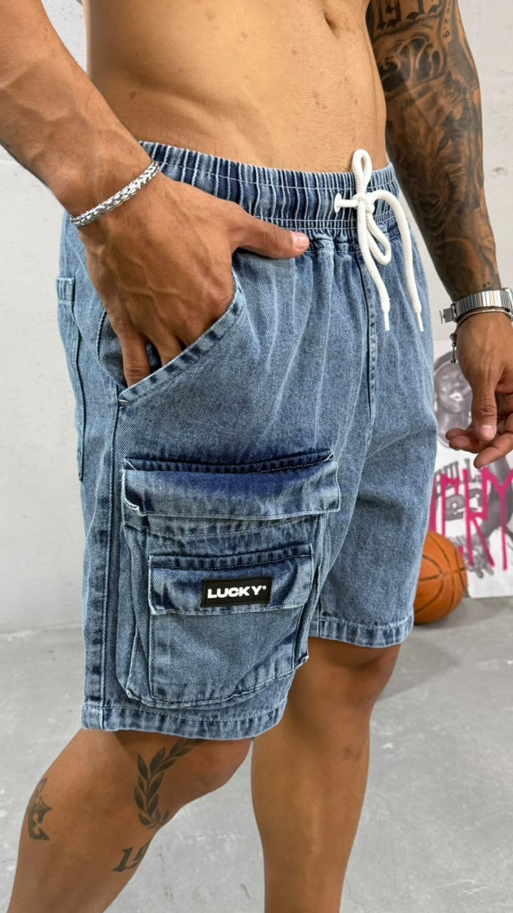 SHORT JEANS CARGO - ADULTO - 3 CORES