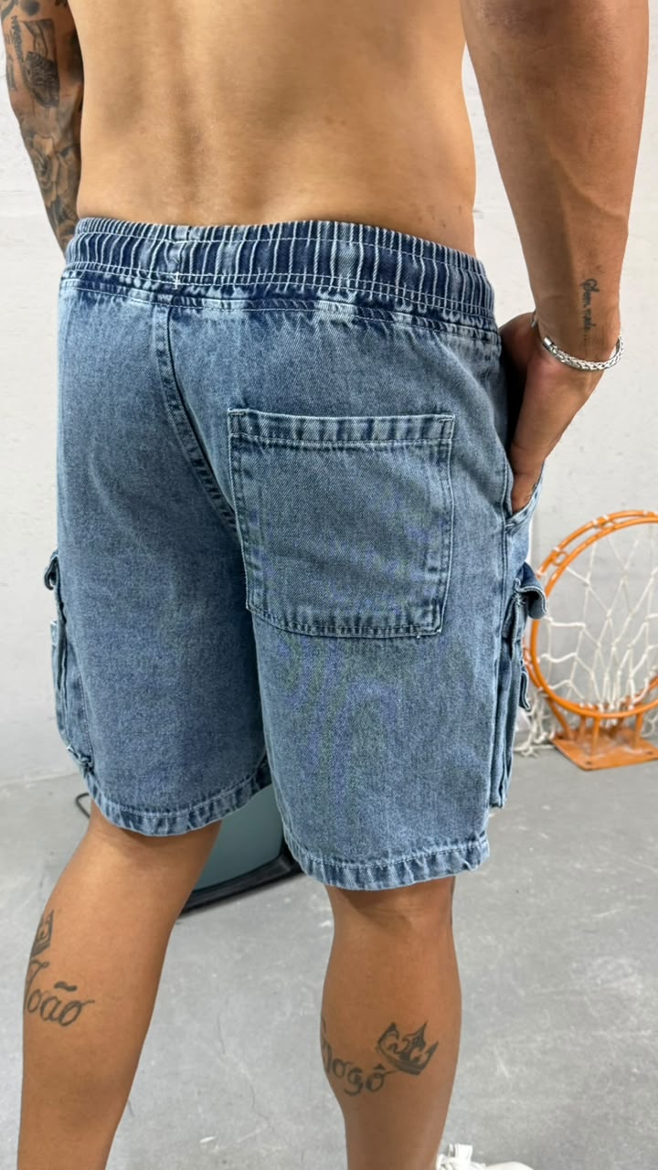 SHORT JEANS CARGO - ADULTO - 3 CORES