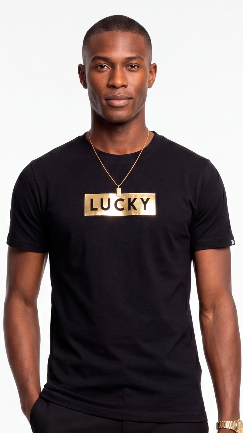 T-SHIRT REGULAR LUCKY NAME FOIL GOLD
