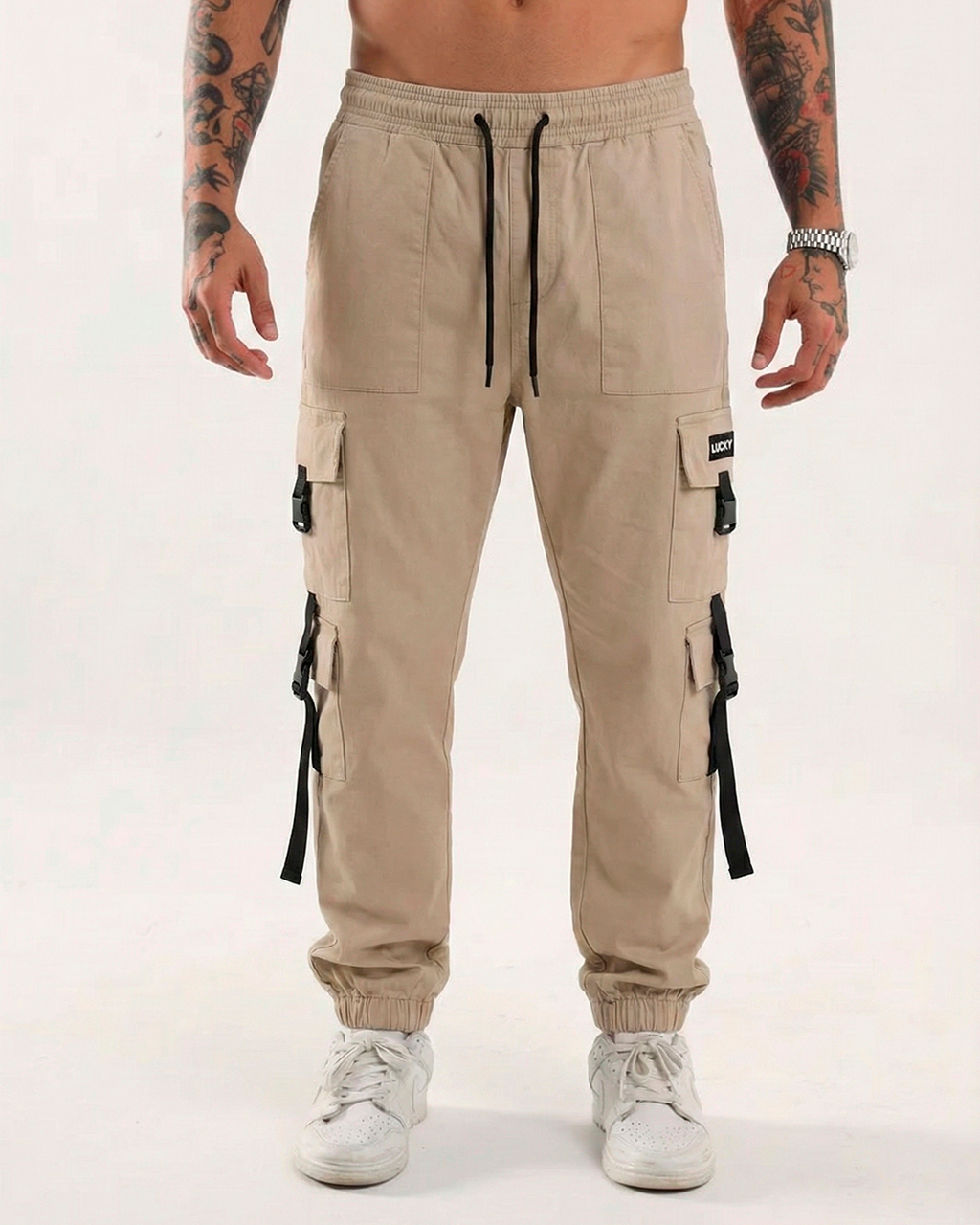 CALÇA JOGGER CARGO - BEGE