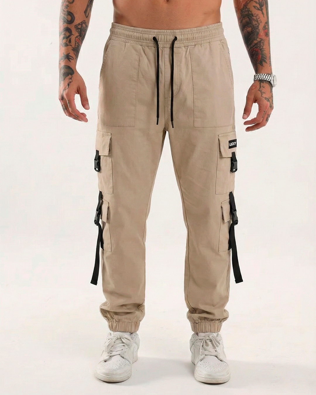 CALÇA JOGGER CARGO - BEGE