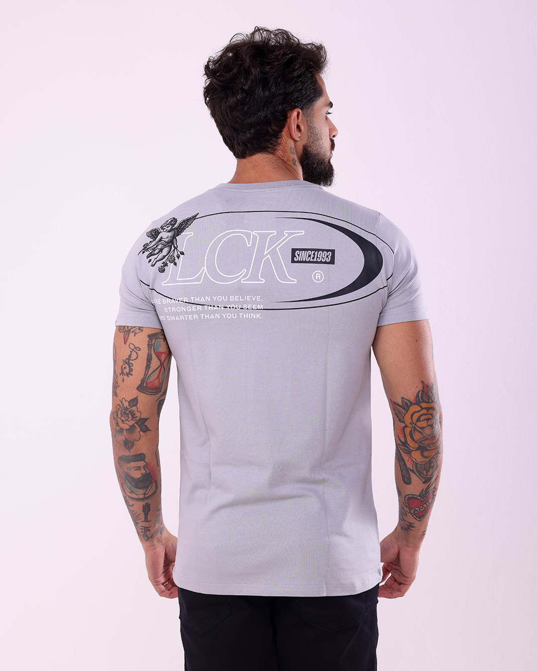 T-SHIRT REGULAR ANGEL LCK - 1100023 - CINZA