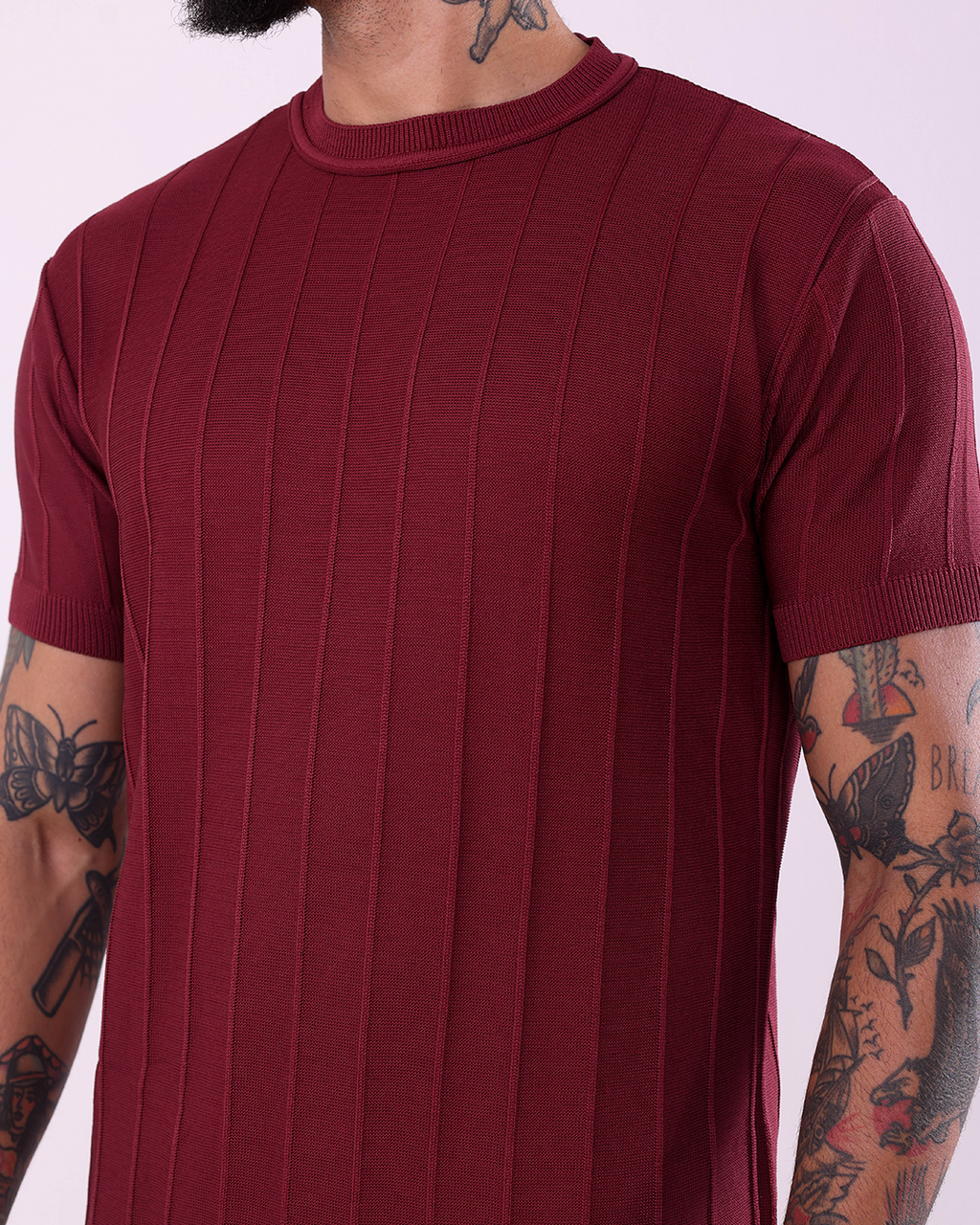 T-SHIRT PREMIUM CANELADA - VINHO