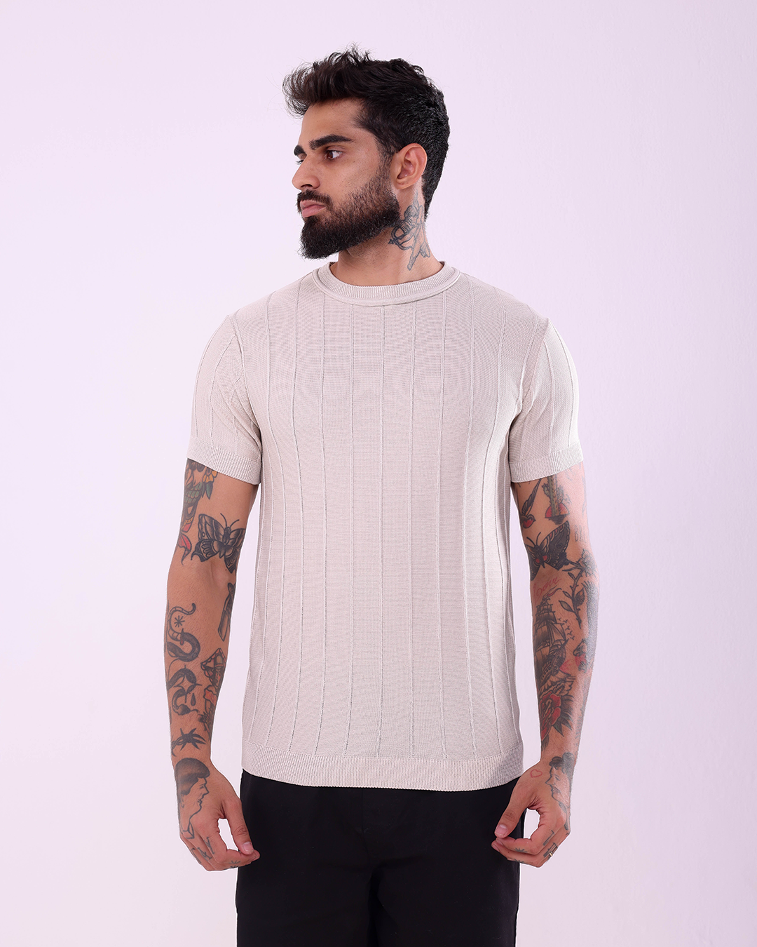 T-SHIRT PREMIUM CANELADA - OFF WHITE