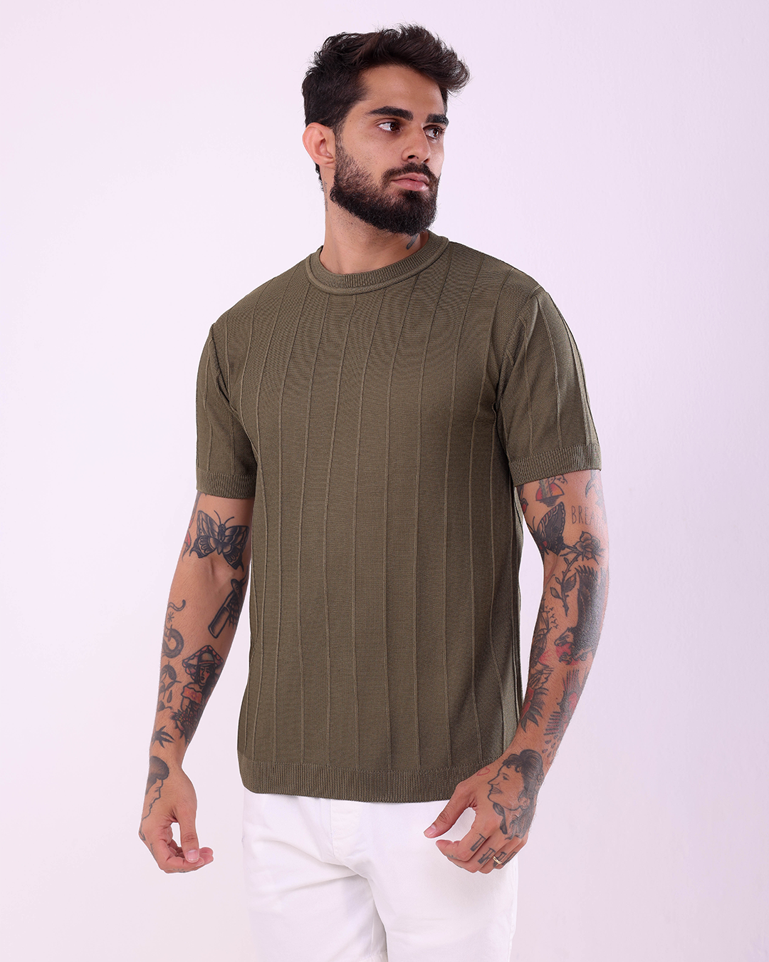 T-SHIRT PREMIUM CANELADA - VERDE