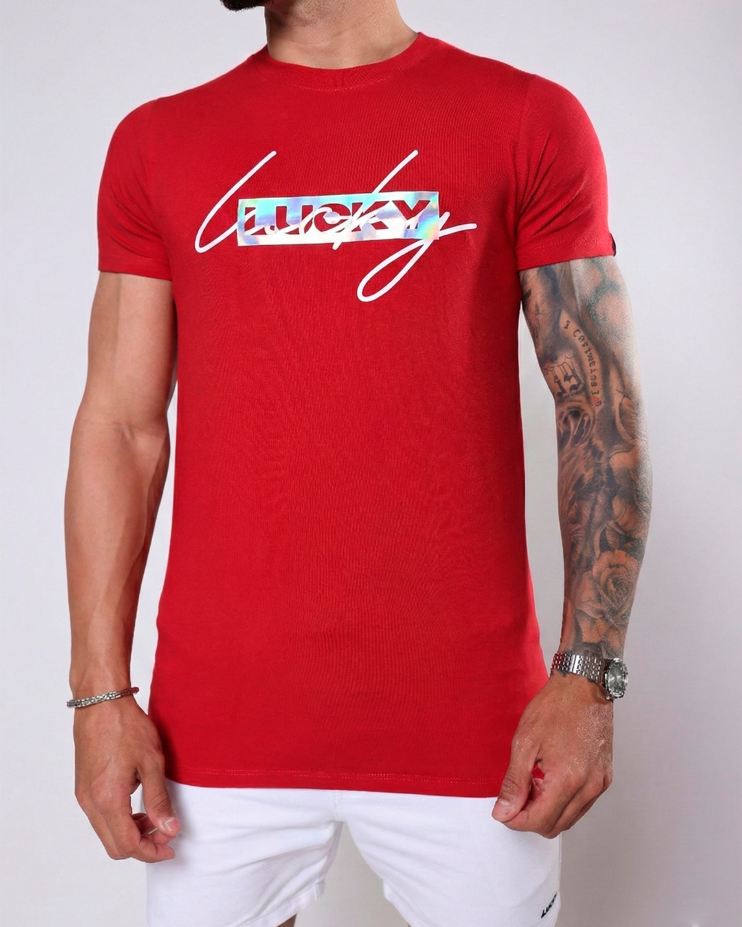 T-SHIRT REGULAR REFLEXO FOIL - VERMELHO